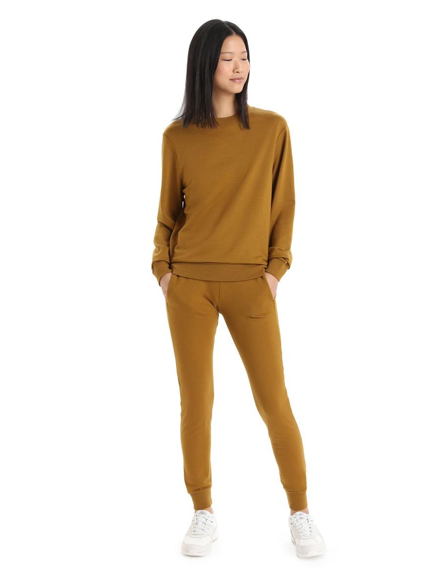 Sweats Icebreaker Merino Crush Long Sleeve Femme Marron | FR 1619OKIR